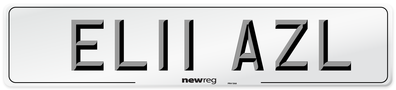EL11 AZL Number Plate from New Reg